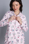 Zivame Knit Poly Pyjama Set - Heavenly Pink — thumbnail 5